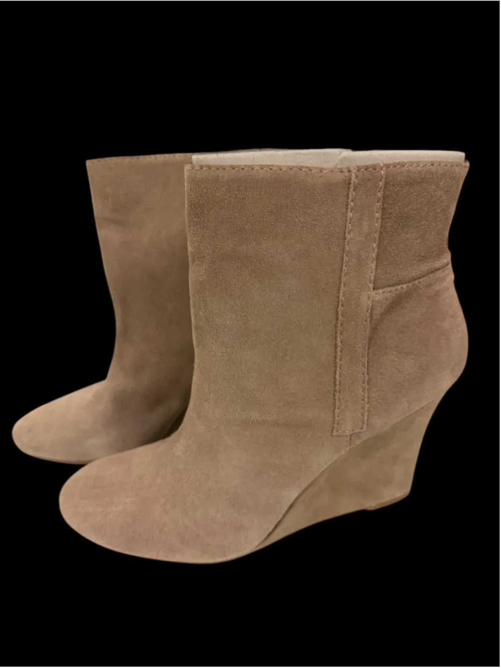 Women's Nine West Wedge Boots Size 9M Taupe